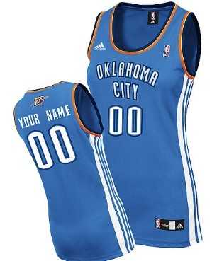 Womens Customized Oklahoma City Thunder Light Blue Jersey